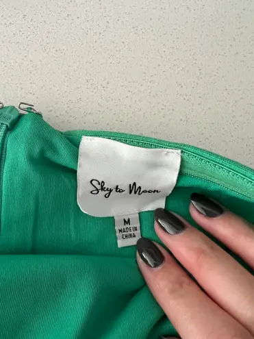 Sky to Moon Strapless Green Mini Dress