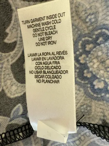 Robbie Bee Long Sleeve Paisley Puff Print Shift Dress Stretch Sz M Brand New