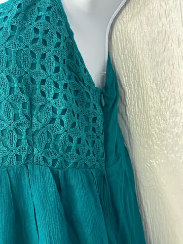 Chocolate USA NWOT Boutique Spaghetti Strap Mini Turquoise Sundress Sz Large