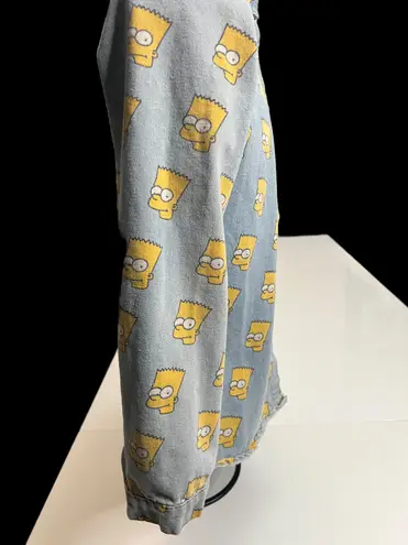 The Simpsons Vintage 90s Bart Simpson Denim Button Down Jacket - All Over Print - Rare Collectible Apparel Jacket for Woman - Size Medium - Homer