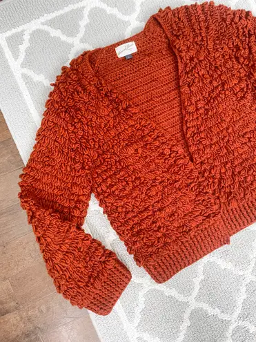 Universal Threads Universal Thread Pumkin burnt orange fluffy knit chunky cardigan sweater 