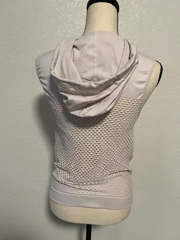 Solo Sport Cream Work It Out Sleeveless Hoodie Tank Top Size S