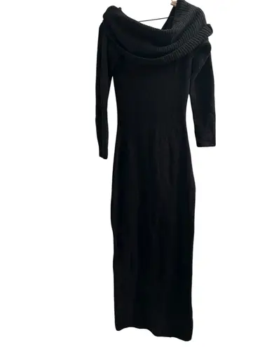 SKIMS NWT Cozy Knit Off the Shoulder Dress XL Onyx