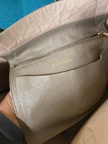 Cuyana Structured Italian Leather Tote | Crème / Light Gray | With Dust Bag