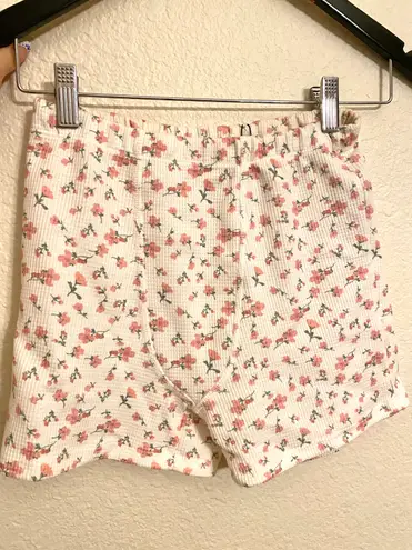 Edikted waffle knit floral shorts