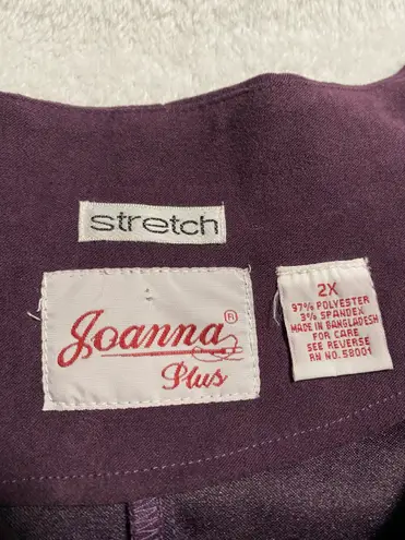 Joanna Plus Stretchy Faux Suede Purple jacket / top Size 2x Women