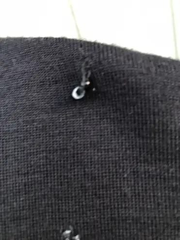 carole little Vintage 90s Beaded Tassel Little Black Sweater Knit Dress P/P