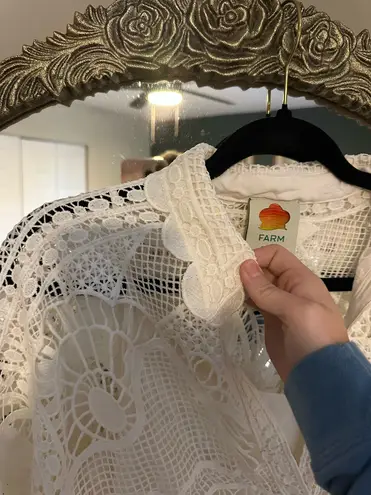 Farm Rio Guipure Lace Shirtdress