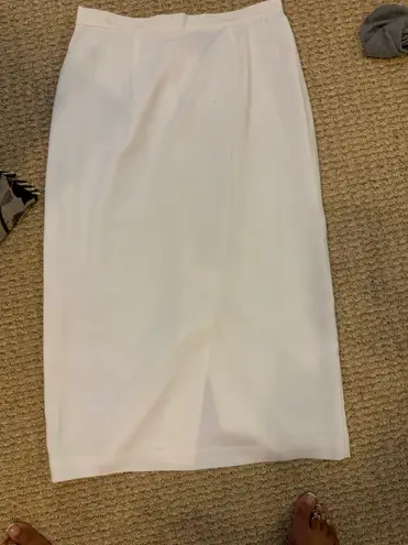 Skirt Suit Set With Hat White Size 12