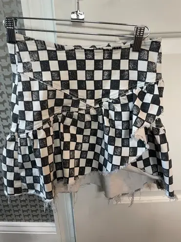 MOTHER Denim MOTHER MINX FRAYED DENIM MINI SKIRT SIZE 25!