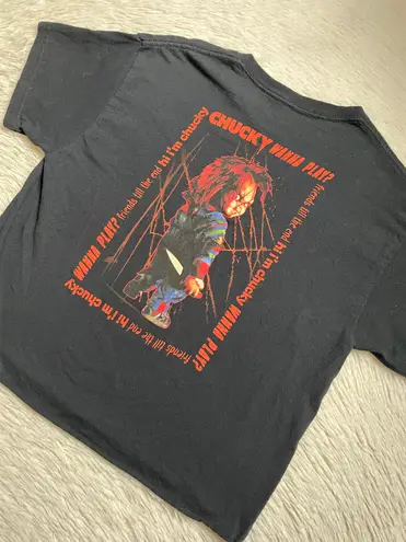 Horror Movie Chucky Childs play Halloween graphic tee Black Size M