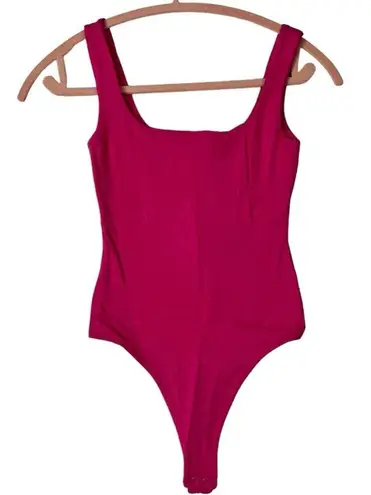 Naked Wardrobe Sculpted Seamless Tank Thong Bodysuit Raspberry Pink Size XS NEW