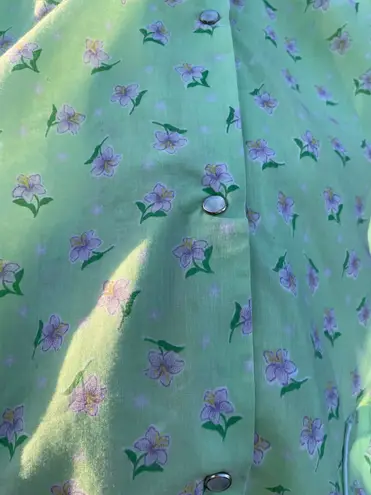 Vintage La ti fashion lingerie cottagecore floral print green gown Size M