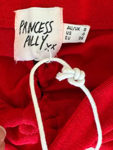 Princess Polly NWT  Red Flare Pants High Rise Cut Out S 4 - Image 6
