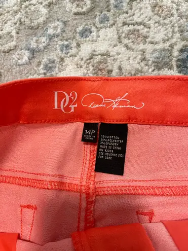Diane Gilman Vintage DG2 by Virtual Stretch Cropped Denim Jeans Coral 14P NWT