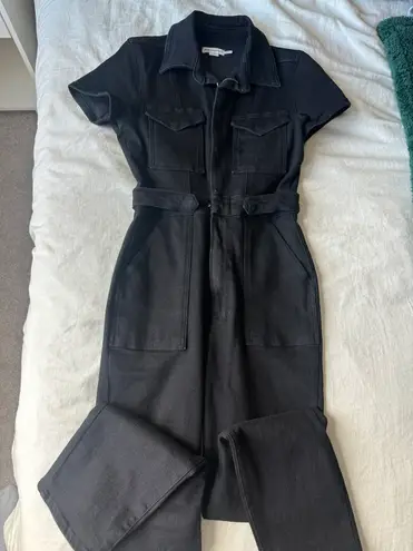 Good American Black Denim Jumpsuit