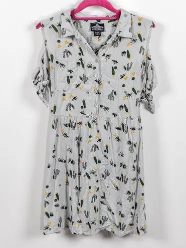 Angie Cold Shoulder Cactus Print Dress