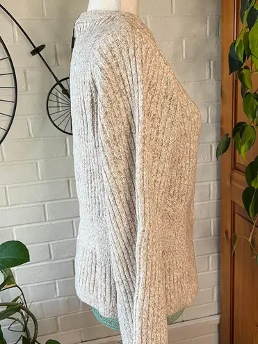 Donna Karan Heathered Crop Cardigan Camel Ivory