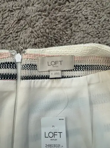 The Loft Women's Multicolor Striped Woven Fringe Hem Mini Skirt