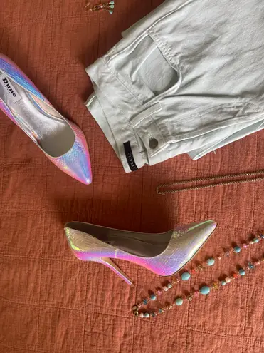 Dune London Iridescent Burst Snakeskin Stiletto Heels