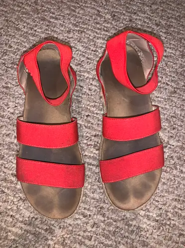 Platform Sandal Red Size 7