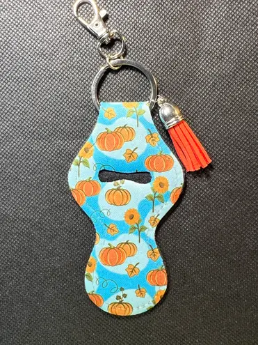 Handmade Pumpkins Sunflowers Blue Chapstick Lipstick Holder Keychain