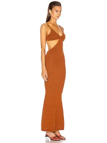 Cult Gaia NWT Serita cutout knit cotton-blend maxi dress in Amber size L large
