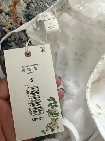 Chelsea & Violet White And Tan Eyelet Two Piece Set