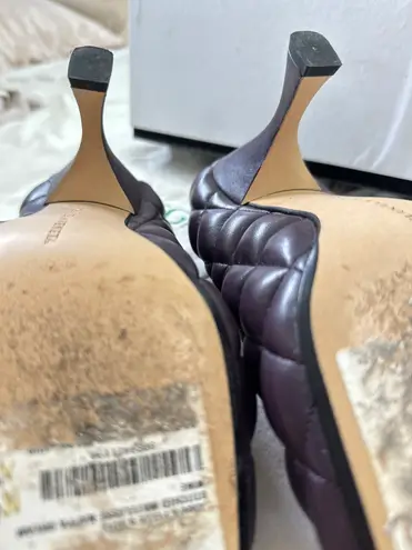 Bottega Veneta Plum Quilted Pattern Leather Pumps Heels Size 36 Shoes $1200