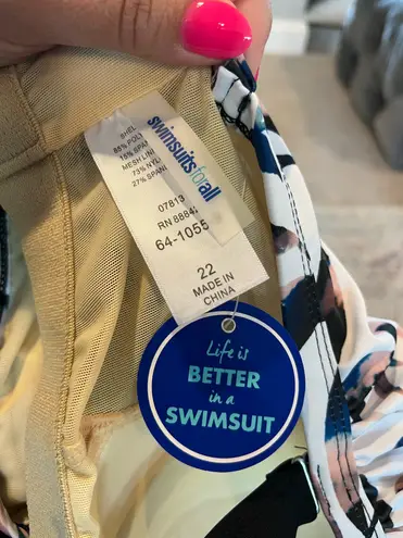 Swimsuit For All Swimsuits For All Blouson Tankini Swimsuit Top Floral 22W