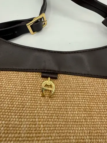 Etienne Aigner Vintage Jute Baguette Shoulder Bag