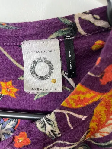 Akemi + Kin Anthropologie Botanical Swing Tank Blouse Relaxed Fit Purple Women’s Small - Image 6