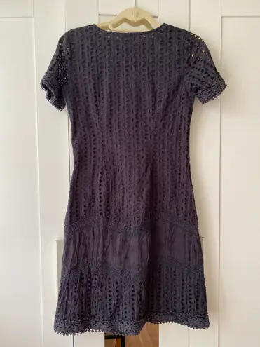 Sundance Black eyelet crochet trim dress size S
