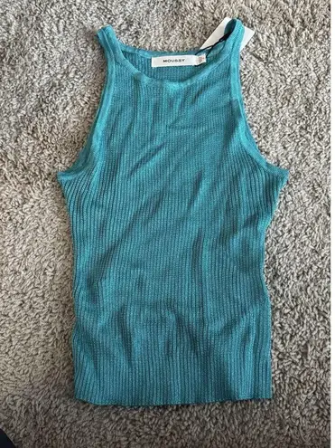 Moussy Glitter Knit Cami Green Size undefined