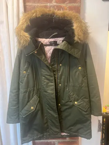 J.Crew Perfect Winter Parka With Faux Fur hood