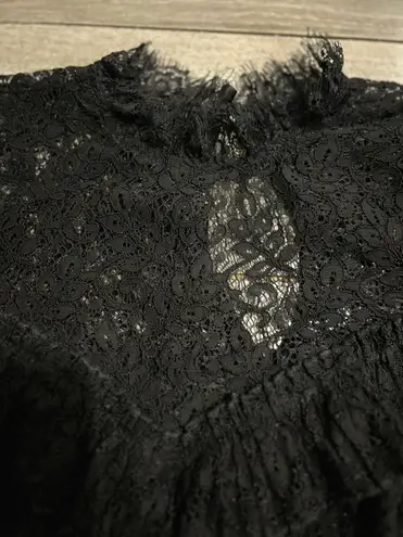 Saylor x Revolve Mariella Lace Ruffle Blouse in Black