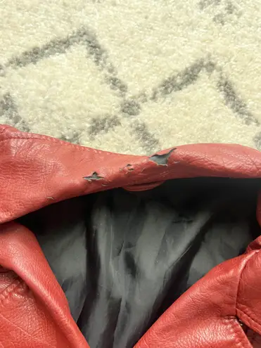 Free Press Burnt Orange Faux Leather Moto Jacket