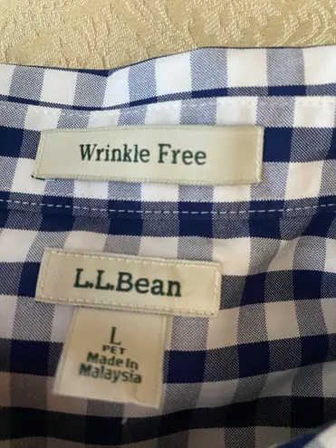 L.L.Bean Oxfords  Women's Wrinkle-Free Pinpoint Oxford Shirt, Long-Sleeve Relaxed Fit Plaid