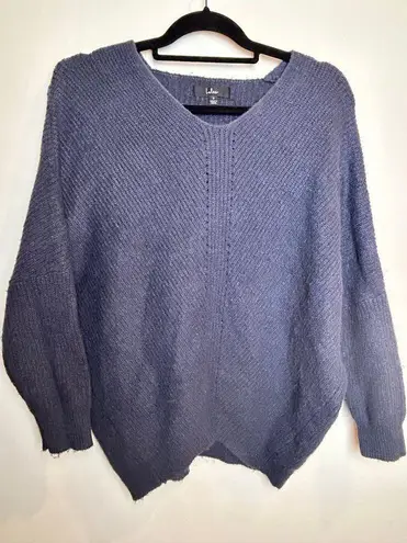 Lulus  Oversized V Neck Sweater in Size Small Navy Closet Staple Basic - Image 2
