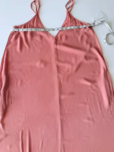 Treasure & Bond Pink Rosette Woven Maxi Dress Sz M Spaghetti Strap Designer New