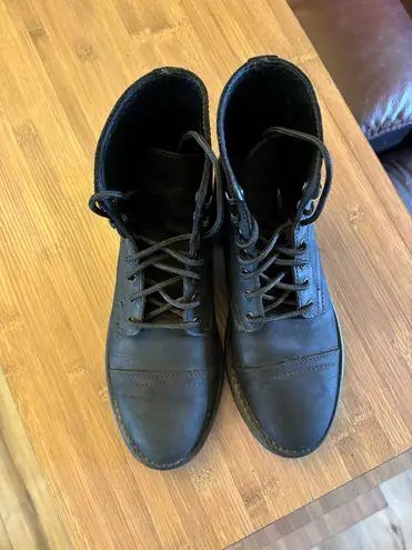 Black Matte Lace up Boots Size 7