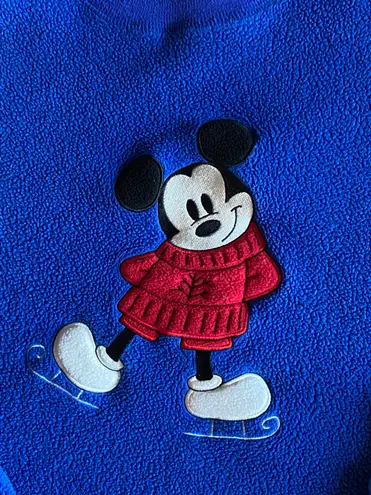 Disney Vintage Y2K  Store Mickey Mouse On Ice Skates Fleece Sweatshirt