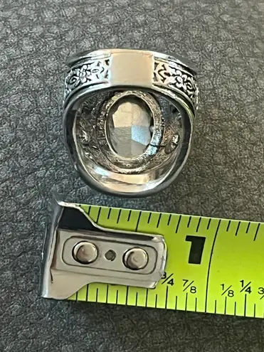 Nordstrom Stamped Topaz Etched Warrior Shield Ring Size 6