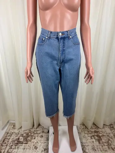 Newport News Vintage Jeanology High Rise Cropped Capri Frayed Hem Denim Jeans 10