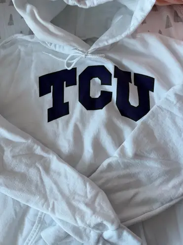 TCU white hoodie Size L