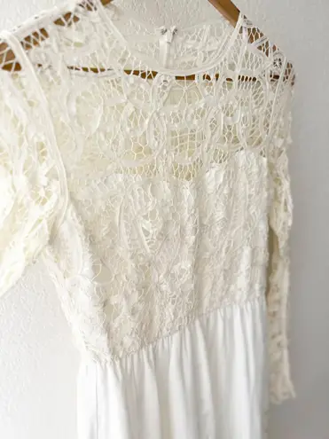 Saylor Ivory Josie Battenberg Long Sleeve Dress Size XS