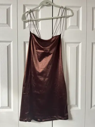 H&M Brown Silk Dress