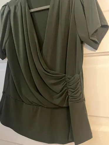 Banana Republic dark green work blouse