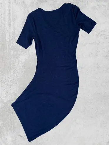 Alexander Wang T by navy blue asymmetric stretch-modal dress size XS extra small
