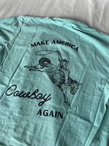 Make America Cowboy Again Comfort Colors Unisex Sz M Graphic T